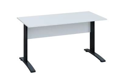 EPK 27 - 14 stůl kancelářský, kovová podnož černá, deska 25 mm, široký 1400 mm, bílá